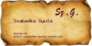 Szabadka Gyula névjegykártya